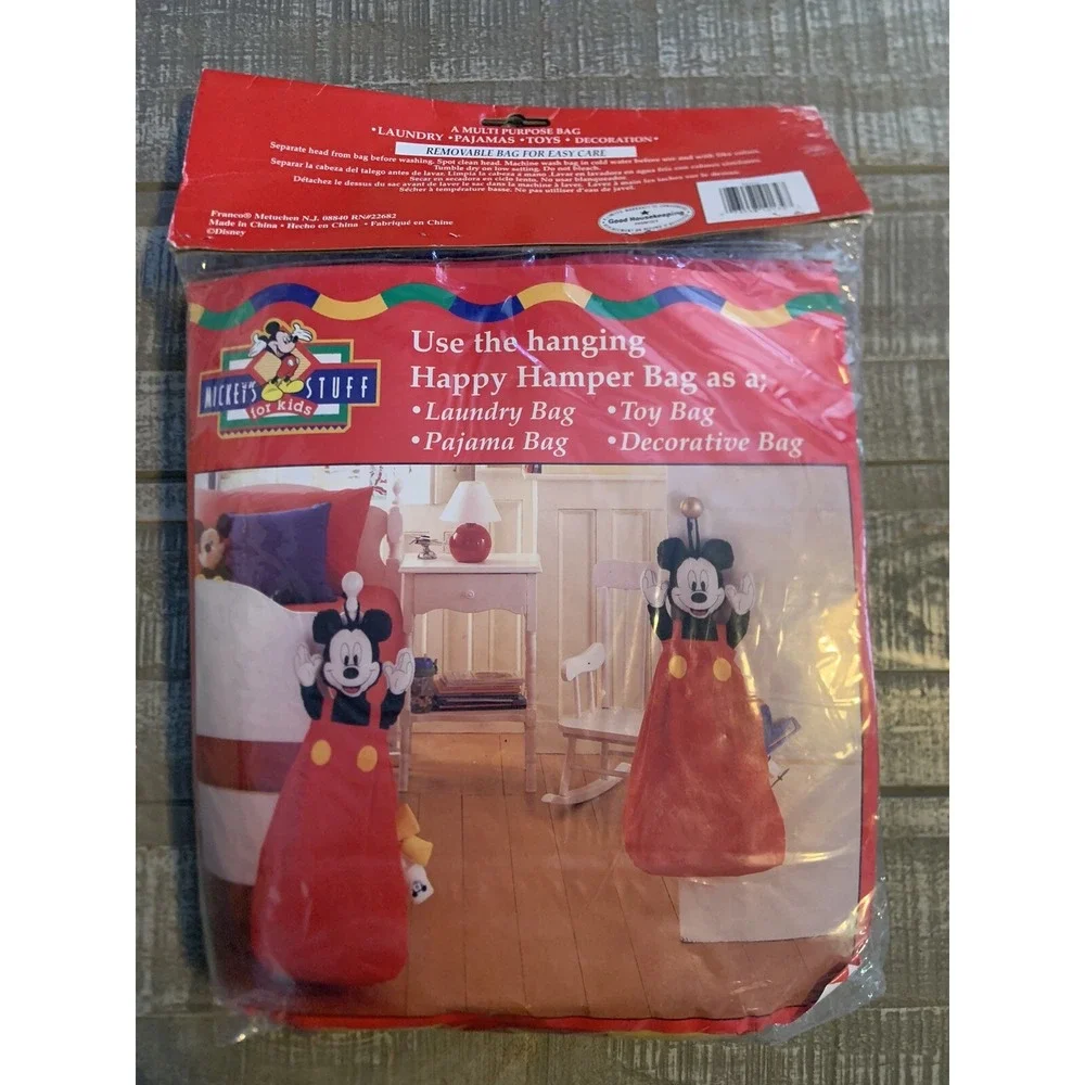 Disney Mickey Mouse Happy Hamper Bag‎ Kids Storage Laundry Room Decoration Pants